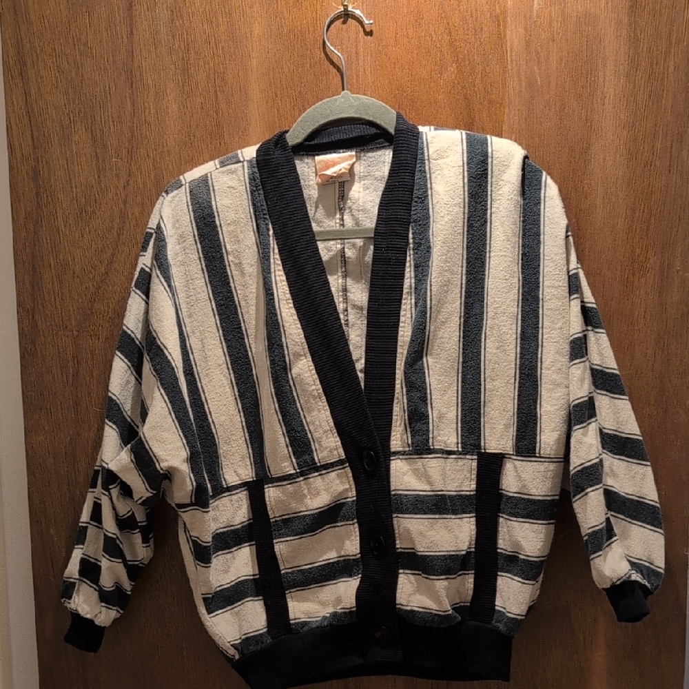 Vintage Striped Black and Cream Jacket
